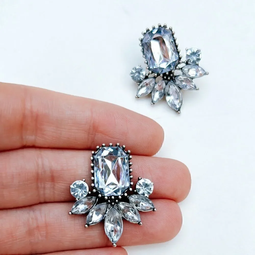 crystal decor stud earrings H12
